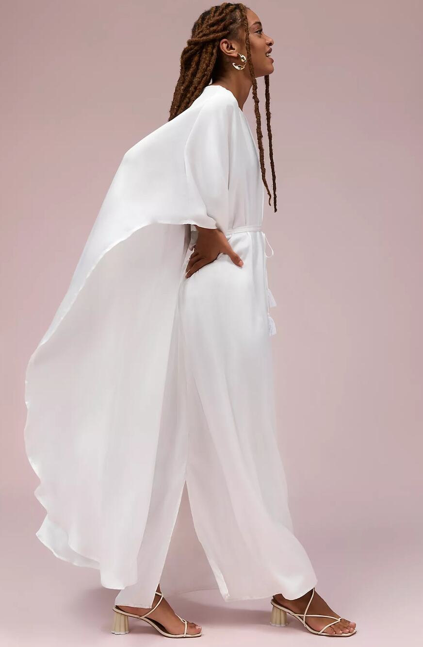 EUC Erika Peña White Cape Dress - Size XS/S
